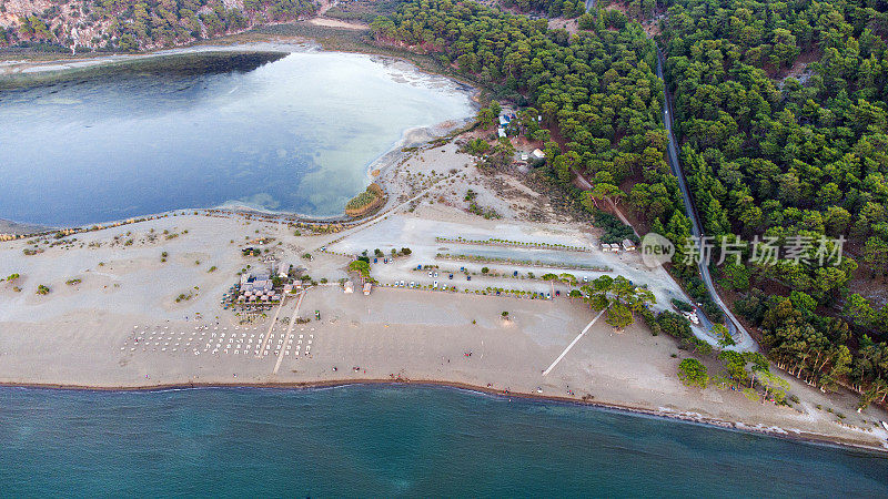 美丽的Mugla Dalyan Iztuzu鸟瞰图